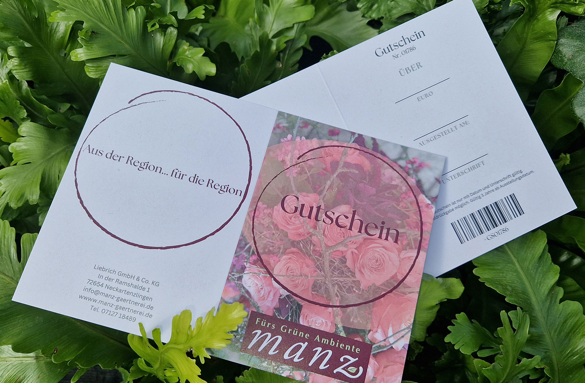 Geschenkgutschein Gärtnerei Manz Liebrich